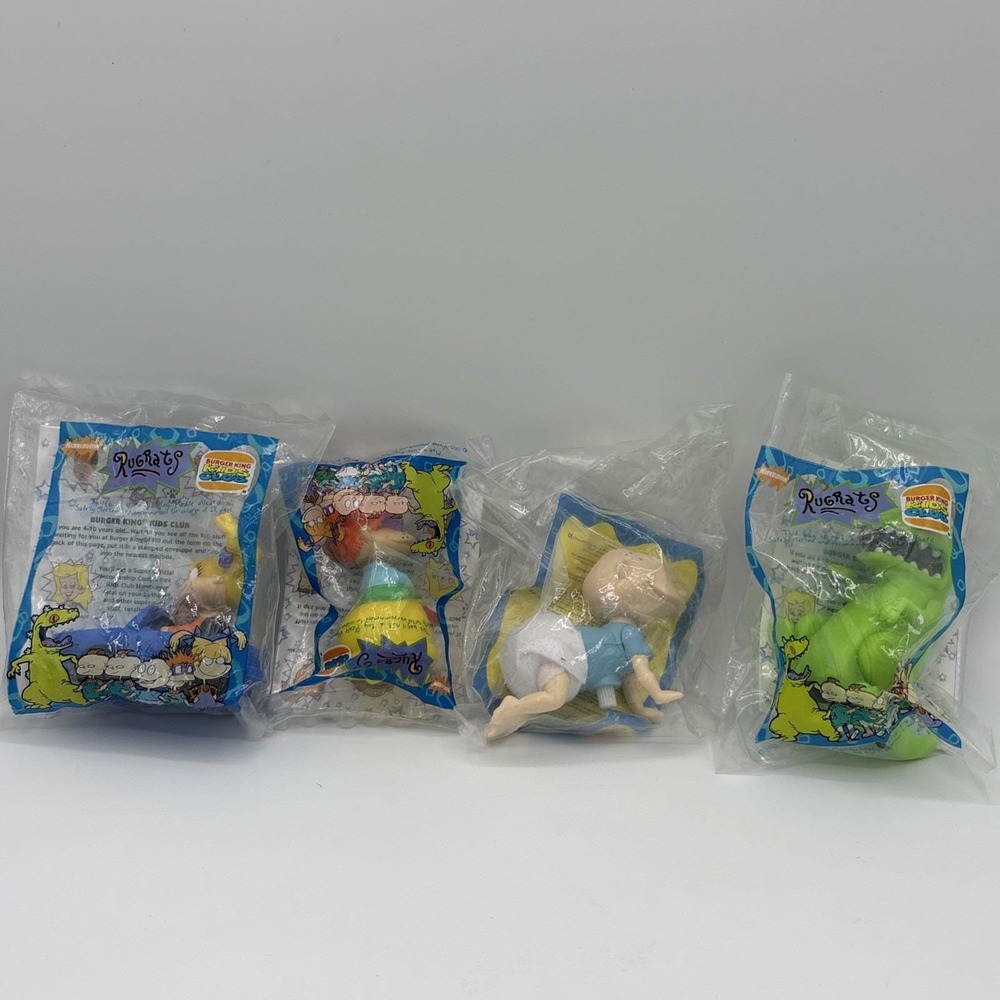 Vintage 1998 Burger King Rugrats Toys Lot of 4 - NEW SEALED NIP Reptar Chuckie